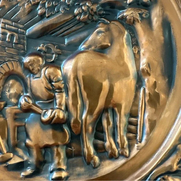 Vintage Coppercraft Guild Copper Wall Plates, Equestrian, Hunting, Rustic